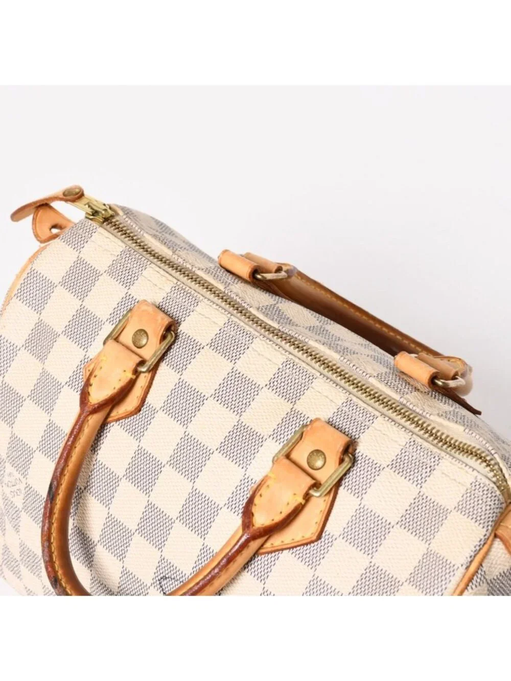 Louis Vuitton Handbag Speedy 25 Damier Azur White Navy